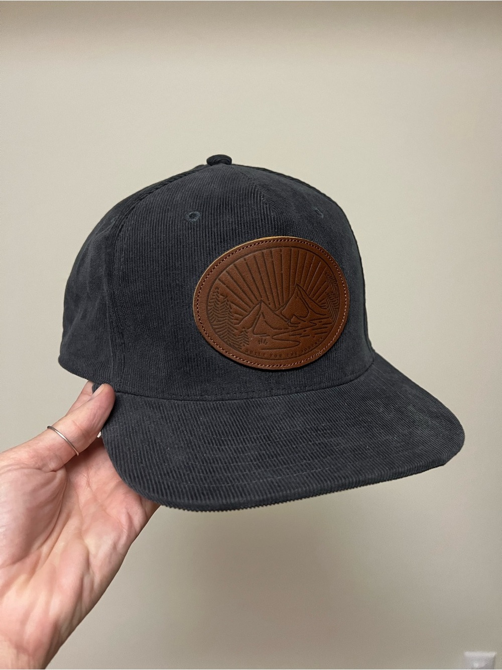 Prana Men's Corduroy Hat with Brown Leather Patch